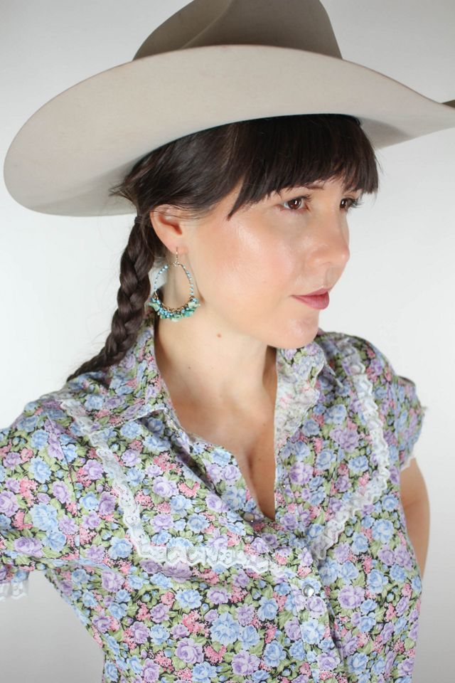 Vintage Turquoise Beaded Hoop Earrings Selected By Moons + Junes Vintage #1
