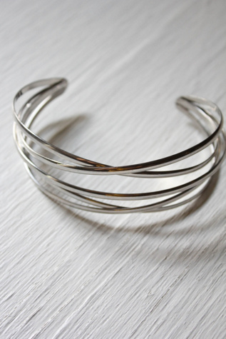 Y2K Silver Multi-Layer Arm Cuff Selected By Moons + Junes Vintage