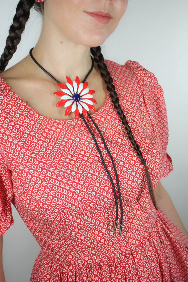 1950s Red Western Square Dance Prairie Mini Dress Selected By Moons + Junes Vintage #2