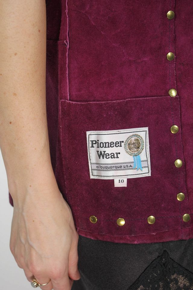 Vintage Pioneer Wear Purple Suede Studded Western Vest Selected By Moons + Junes Vintage #1