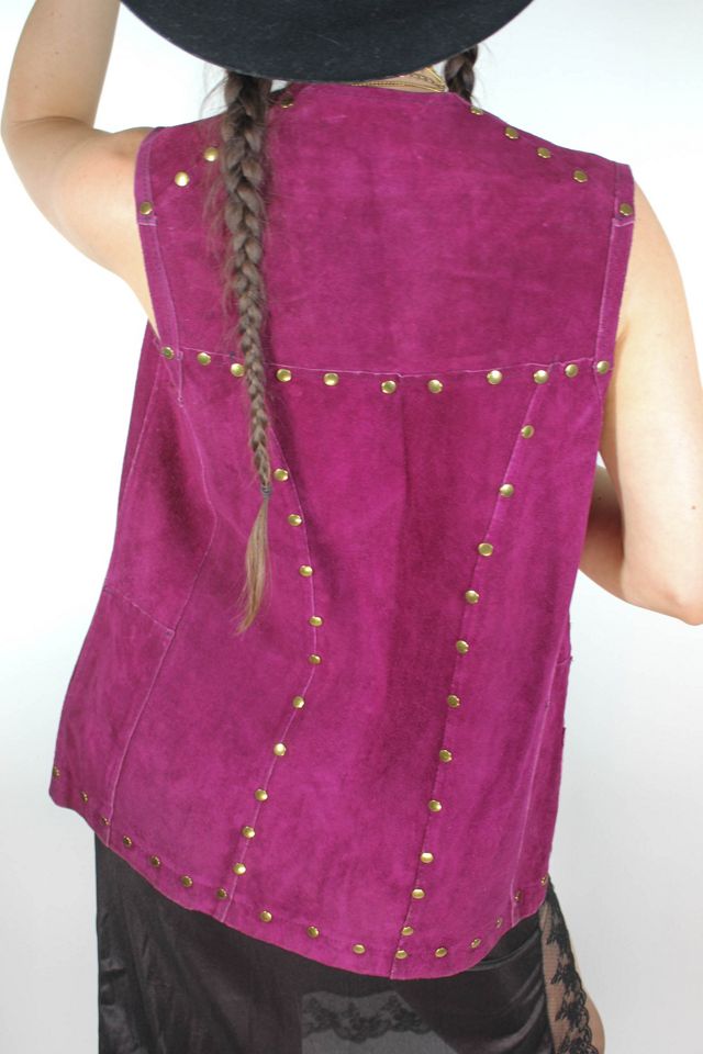 Vintage Pioneer Wear Purple Suede Studded Western Vest Selected By Moons + Junes Vintage #2