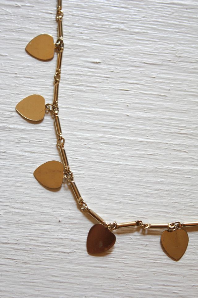 Vintage Heart Charm Gold Layering Necklace Selected By Moons + Junes Vintage #3