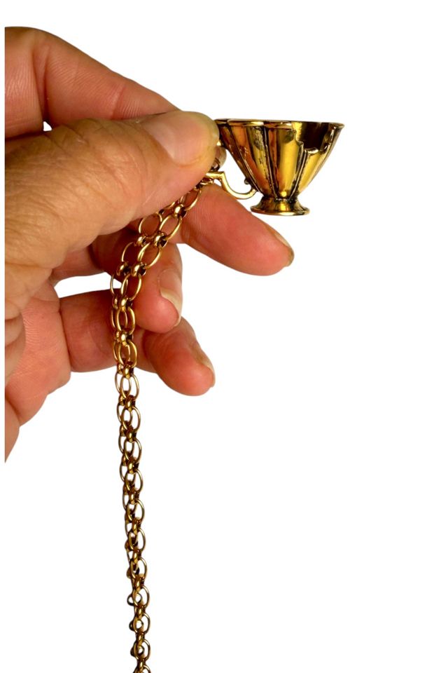 Vintage Gold Cup Charm Necklace Selected By Ankh By Racquel #2