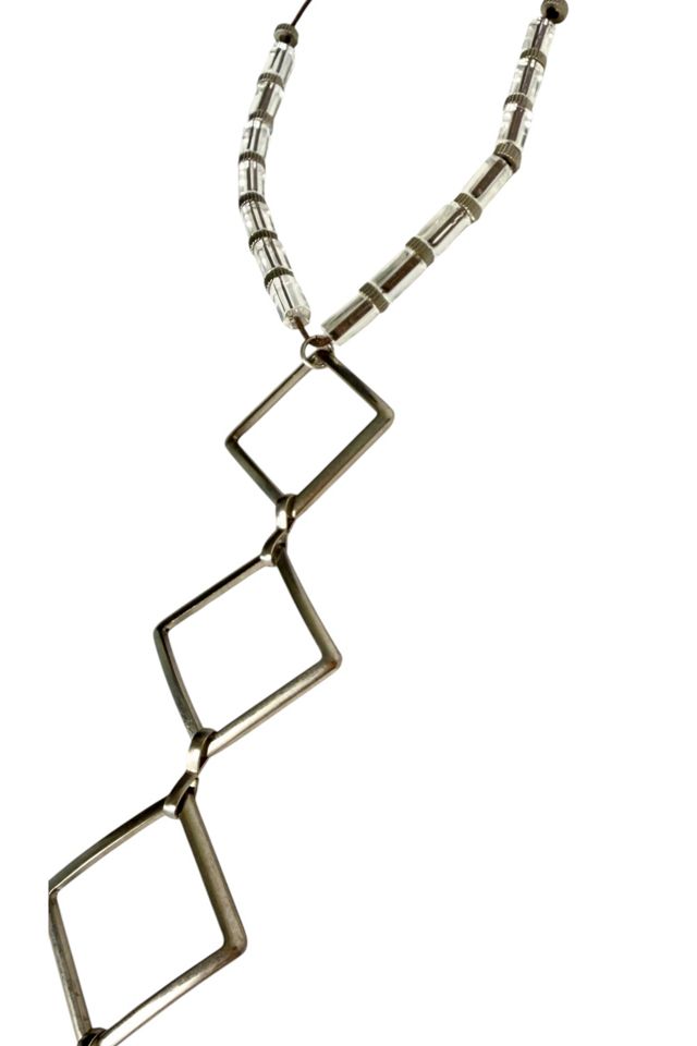 Vintage Diamond Shaped Chain With Clear Beads Selected By Ankh By Racquel #2