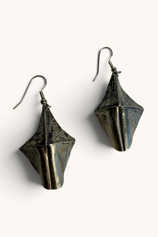 Vintage Silver Sculptural Earrings Selected By Ankh By Racquel