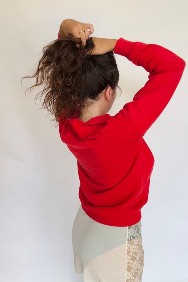 Vintage Cherry Red Half Zip with Collar Sweatshirt Selected by Atlantic Vintage #2