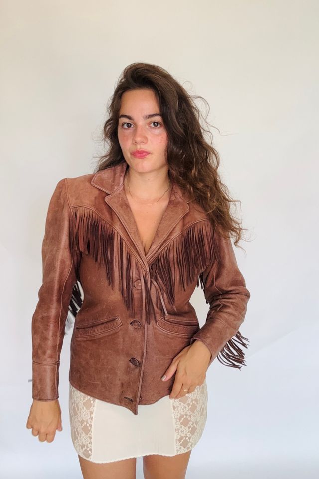 Vintage Leather Fringe Jacket Selected by Atlantic Vintage #1