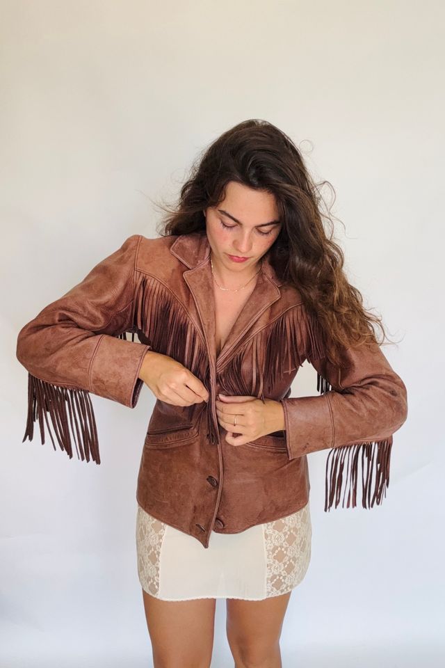 Vintage Leather Fringe Jacket Selected by Atlantic Vintage #2