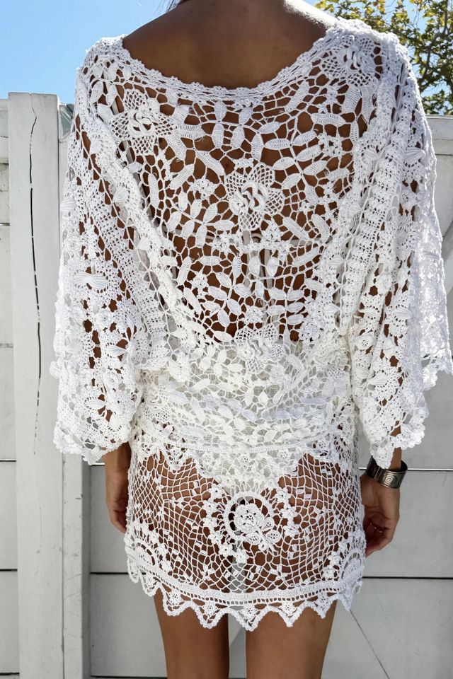 Hand Crochet Dolman Sleeve Top Selected by Madly Vintage #2