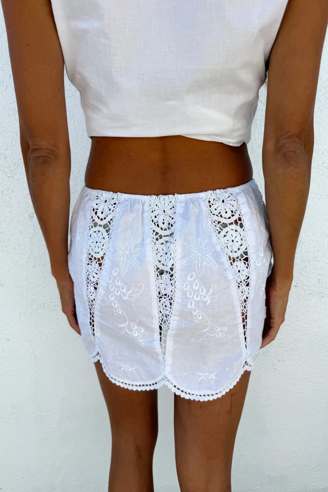 Reworked Crochet Embroidered Mini Skirt Selected by Madly Vintage #2