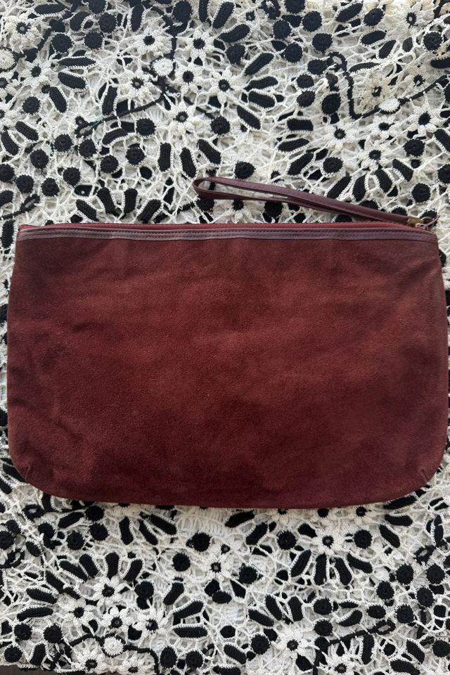Leather Patchwork Merlot Clutch Selected by Madly Vintage #3