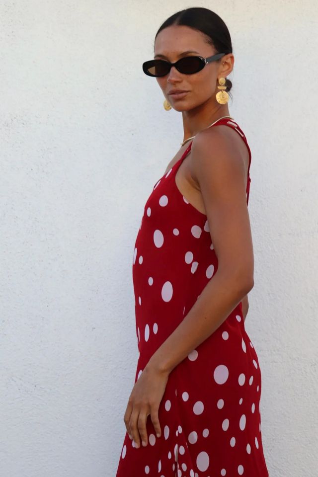90s Polka Dot Bias Cut Dress Selected by Madly Vintage #1