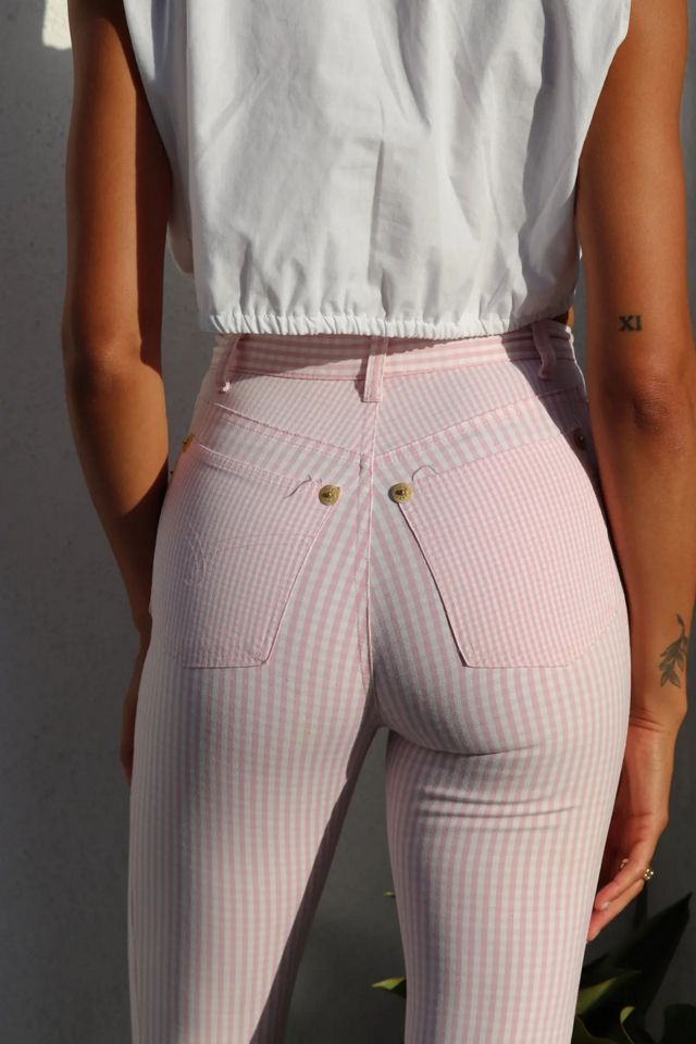 Moschino 90s Pink Gingham Pants Selected by Madly Vintage #2