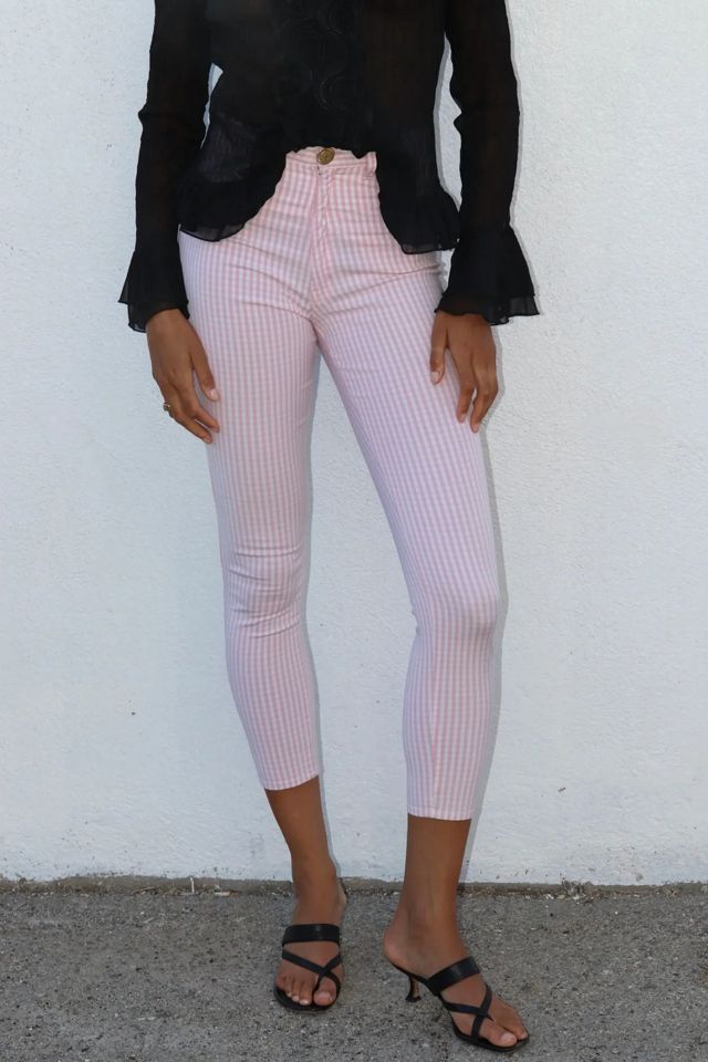 Moschino 90s Pink Gingham Pants Selected by Madly Vintage #3
