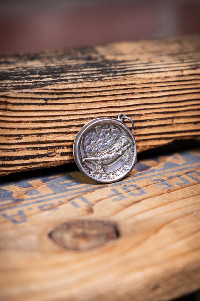 Vintage "Lady of the Moon" Sterling Silver Locket Selected by Black Shag Vintage #1