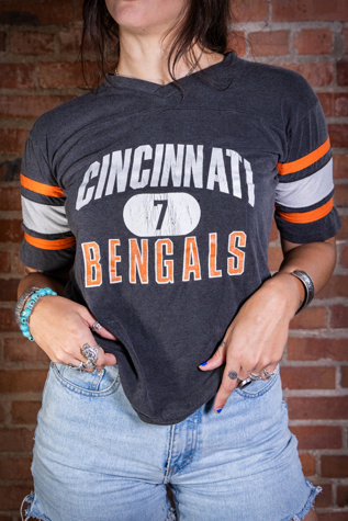 Vintage 90s Cincinnati Bengals Jersey T Shirt Selected by Black Shag Vintage
