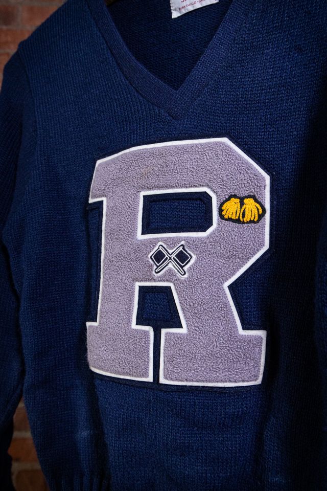 Vintage 70s Blue "R" Varsity Cheer Sweater Selected by Black Shag Vintage #1