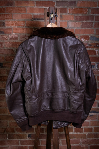 Женская куртка Black Shag Vintage USN G-1 Brown Leather Bomber Jacket Selected, цвет: Коричневый — фото 3