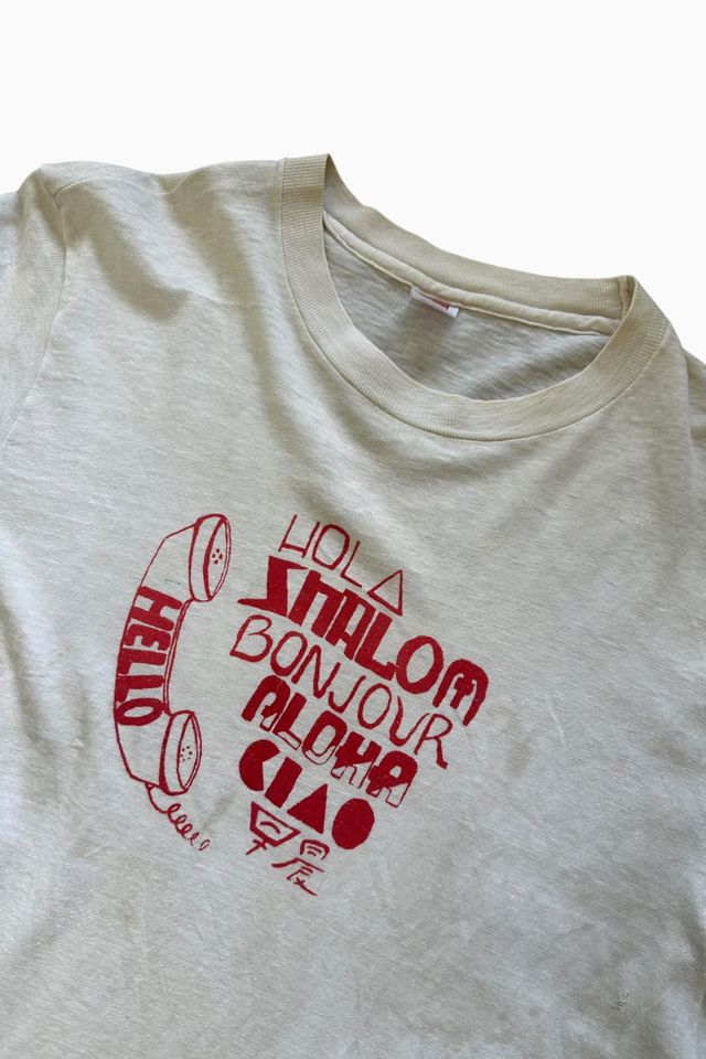 Vintage 1970s Multi Language Hello T Shirt Selected By Vintage Warrior #1