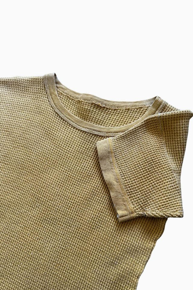Vintage 1970s Mustard Yellow Thermal Baby Tee Selected By Vintage Warrior #1