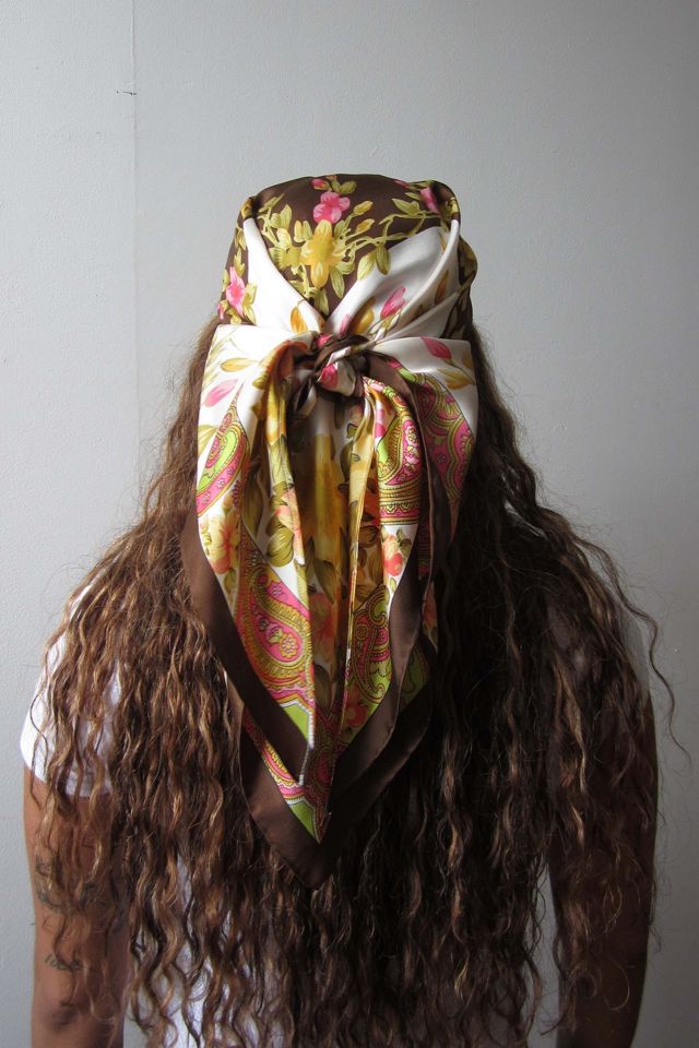 Highdive one-of-a-kind THE EDIE Scarf Hat in Autumn Bloom Chains Print #1