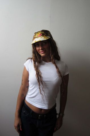Highdive one-of-a-kind THE EDIE Scarf Hat in Autumn Bloom Chains Print