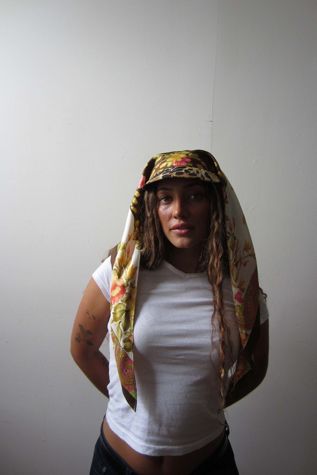 Highdive one-of-a-kind THE EDIE Scarf Hat in Autumn Bloom Leopard Print