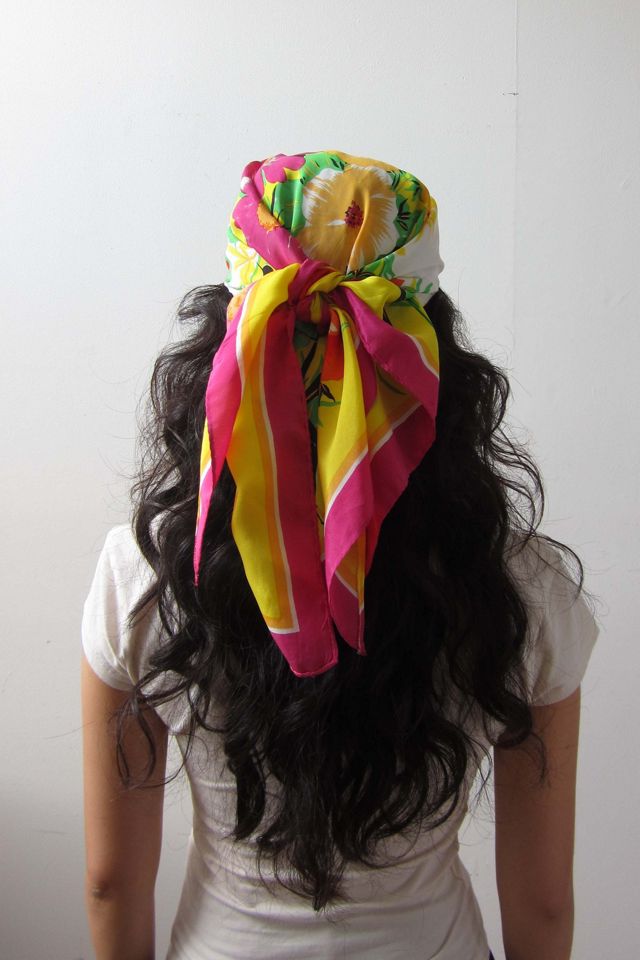 Highdive one-of-a-kind THE EDIE Scarf Hat in Late Summer Garden Print #2