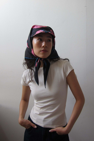 Highdive one-of-a-kind THE EDIE Scarf Hat in Old Hollywood Rose