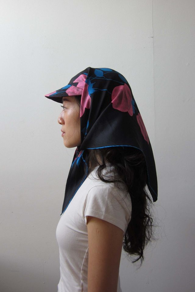Highdive one-of-a-kind THE EDIE Scarf Hat in Old Hollywood Rose #1