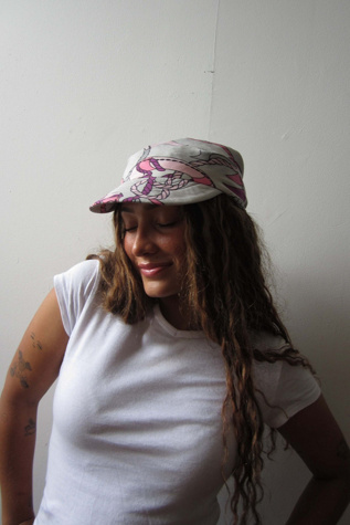 Highdive one-of-a-kind THE EDIE Scarf Hat in girly nautical print scarf