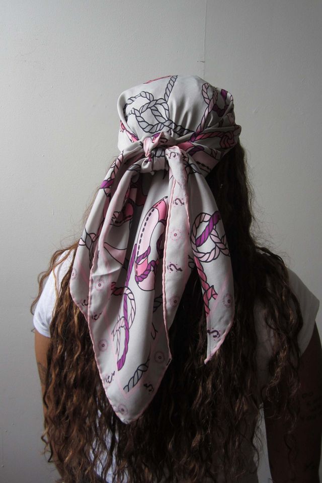 Highdive one-of-a-kind THE EDIE Scarf Hat in girly nautical print scarf #1