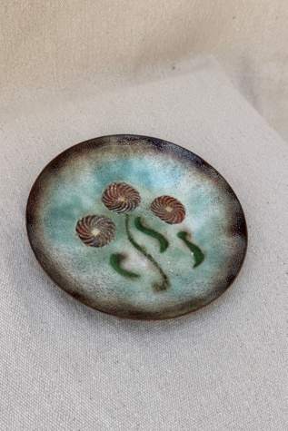 Vintage Enamel-On-Copper Floral Dish Selected by Bohhaus