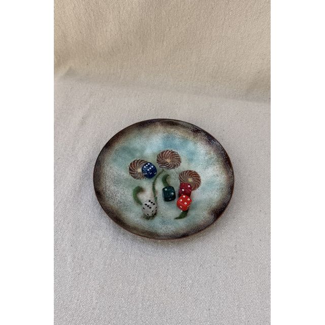 Vintage Enamel-On-Copper Floral Dish Selected by Bohhaus #2