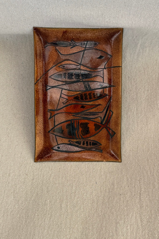 Vintage Enamel-On-Copper Rectangular Dish Selected by Bohhaus