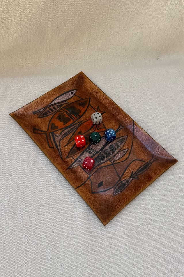 Vintage Enamel-On-Copper Rectangular Dish Selected by Bohhaus #2