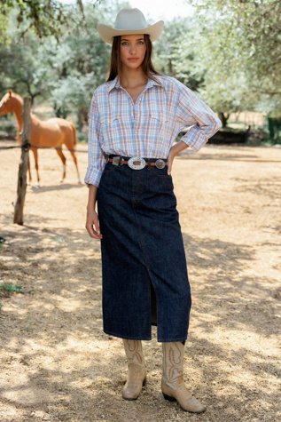 1990s Plaid Pearl Snap by Lauren Owen of Texas