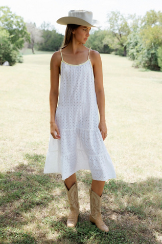 1940s French White Eyelet Sundress by Lauren Owen of Texas