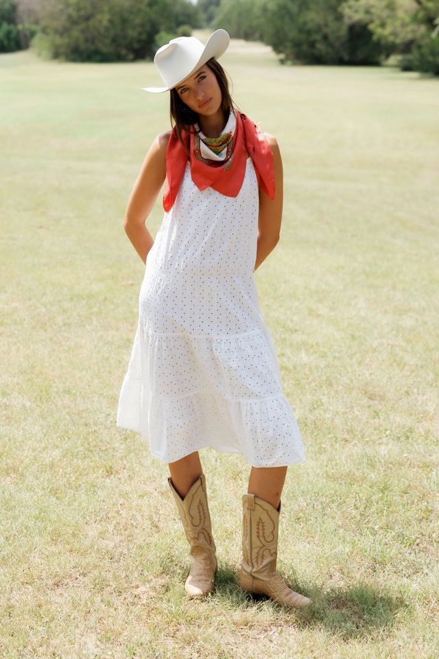 1940s French White Eyelet Sundress by Lauren Owen of Texas #3