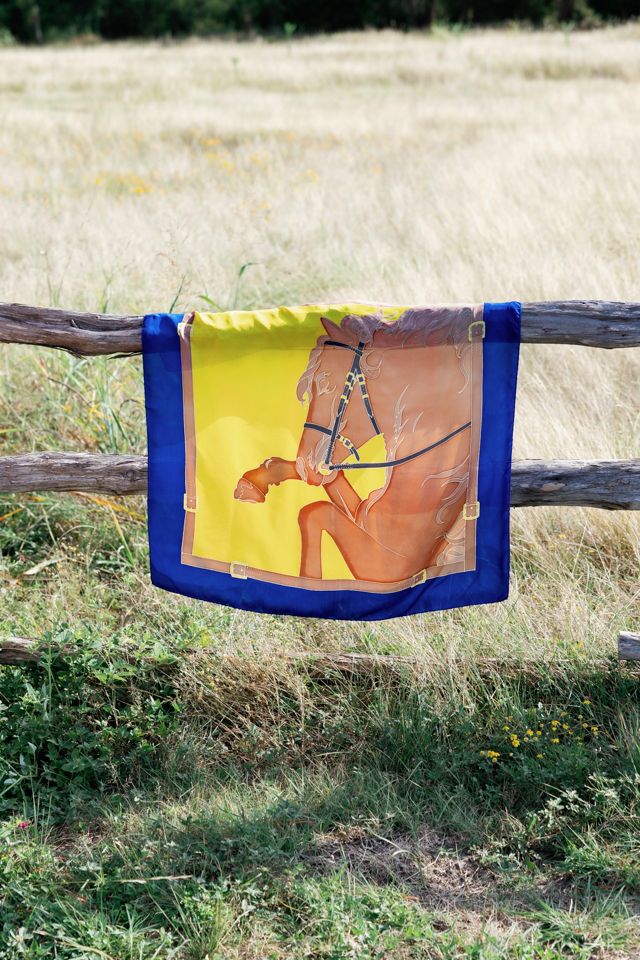 Vintage "Bridled Stallion" Parisian Silk Scarf by Lauren Owen of Texas #1