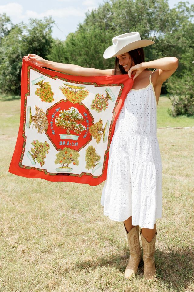 1991 Hermes "Les Beaux Jours de Bonsai" Silk Scarf by Lauren Owen of Texas #1