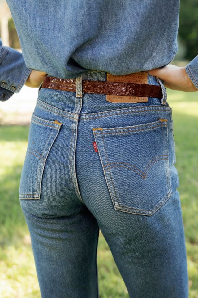 1980s Catherine Dial Easley Crocodile Embossed Leather Belt by Lauren Owen of Texas #2