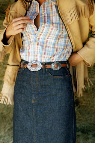 1980s Tony Lama Floral Engraved Concho Belt by Lauren Owen of Texas