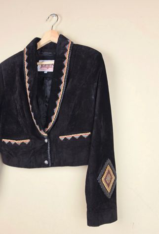 80s Vintage Cropped Leather Jacket Selected By Igala Vintage