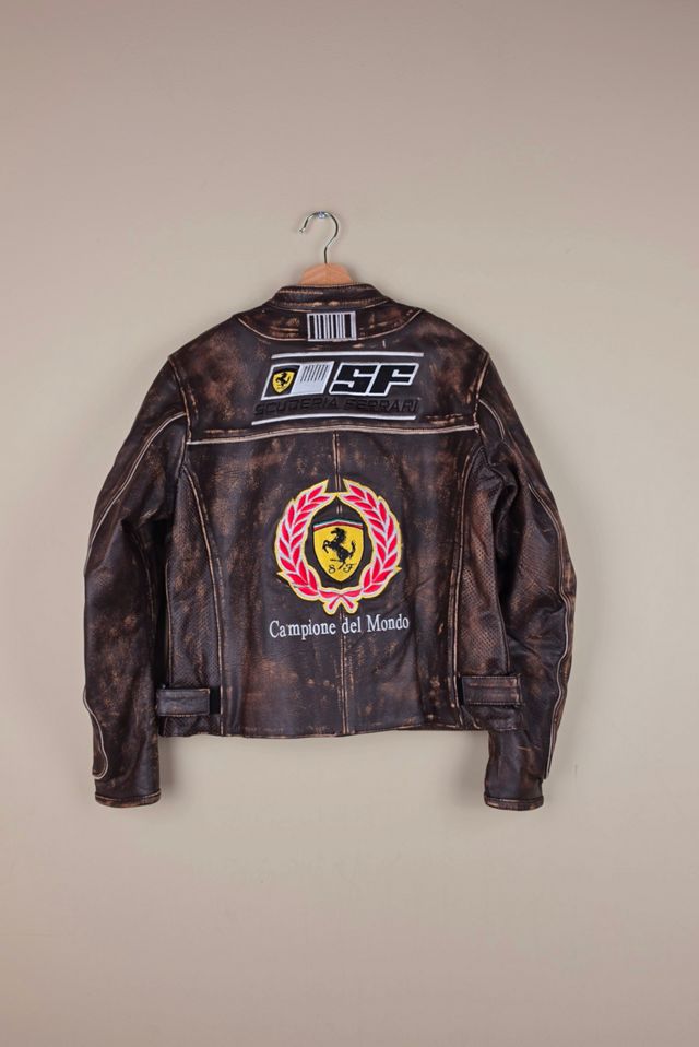 Distressed Vintage Kimi Era Ferrari Cropped Leather Jacket Selected By Igala Vintage #3