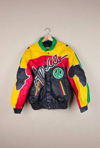 80s Vintage Maziar Africa Motherland Leather Jacket Selected By Igala Vintage