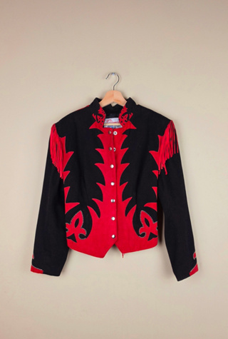 80s Vintage Cropped Western Suede Leather Jacket Selected By Igala Vintage