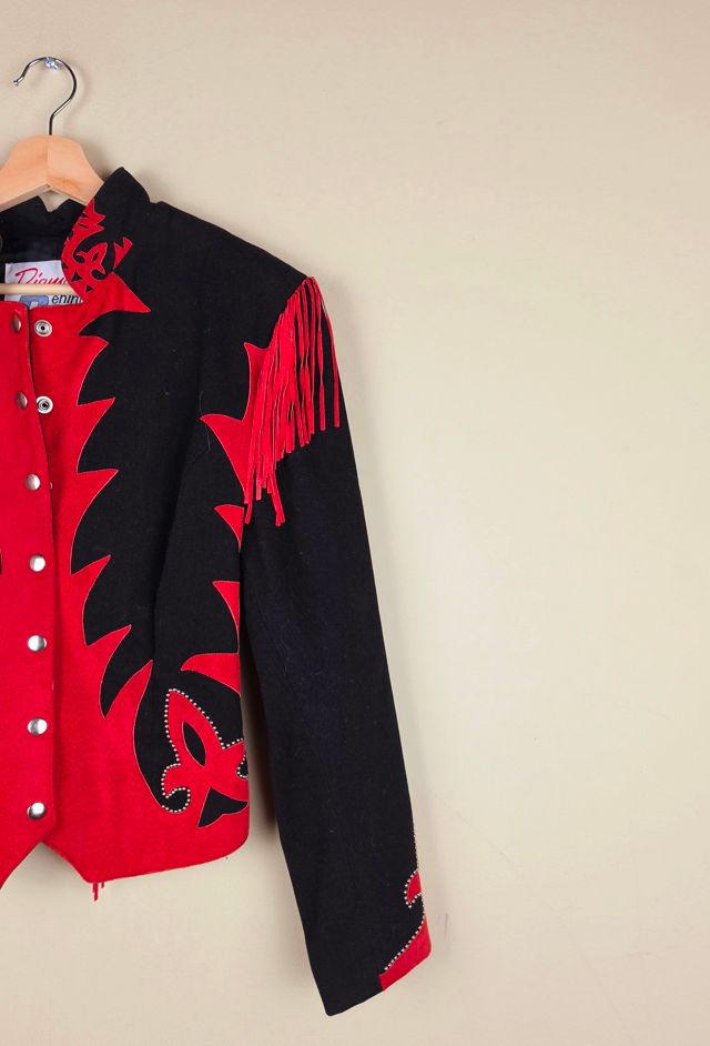 80s Vintage Cropped Western Suede Leather Jacket Selected By Igala Vintage #1