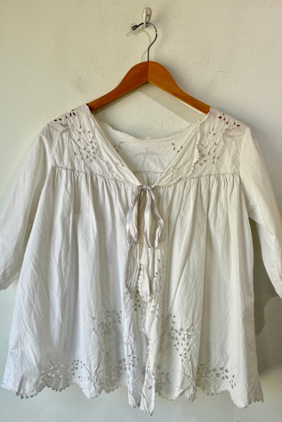 Antique Victorian Eyelet Lace  Bed Jacket Selected by The Curatorial Dept.