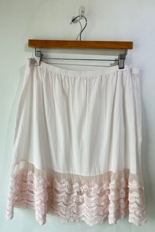 White Tiered Half Slip with Lace Selected by The Curatorial Dept.